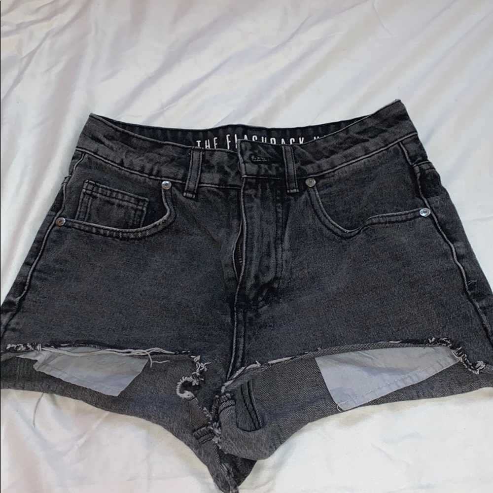 High-Waisted Distressed Jean Shorts